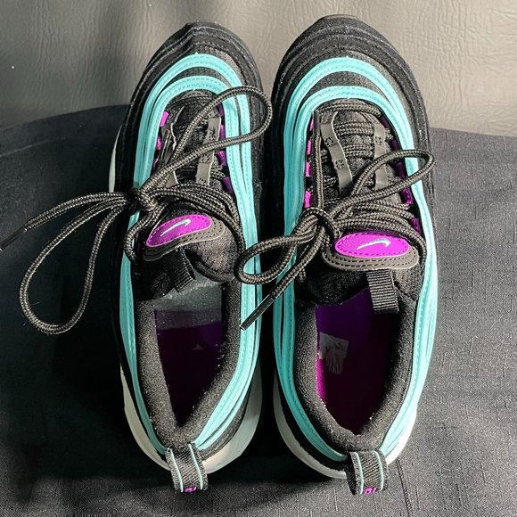 Nike Air Max 97 Black Hyper Violet 921522-015 sz 4.5Y EUC - Picture 7 of 7